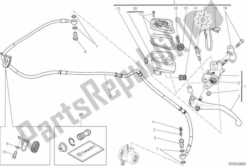 Todas as partes de Cilindro Mestre Da Embreagem do Ducati Diavel Carbon FL Thailand 1200 2019